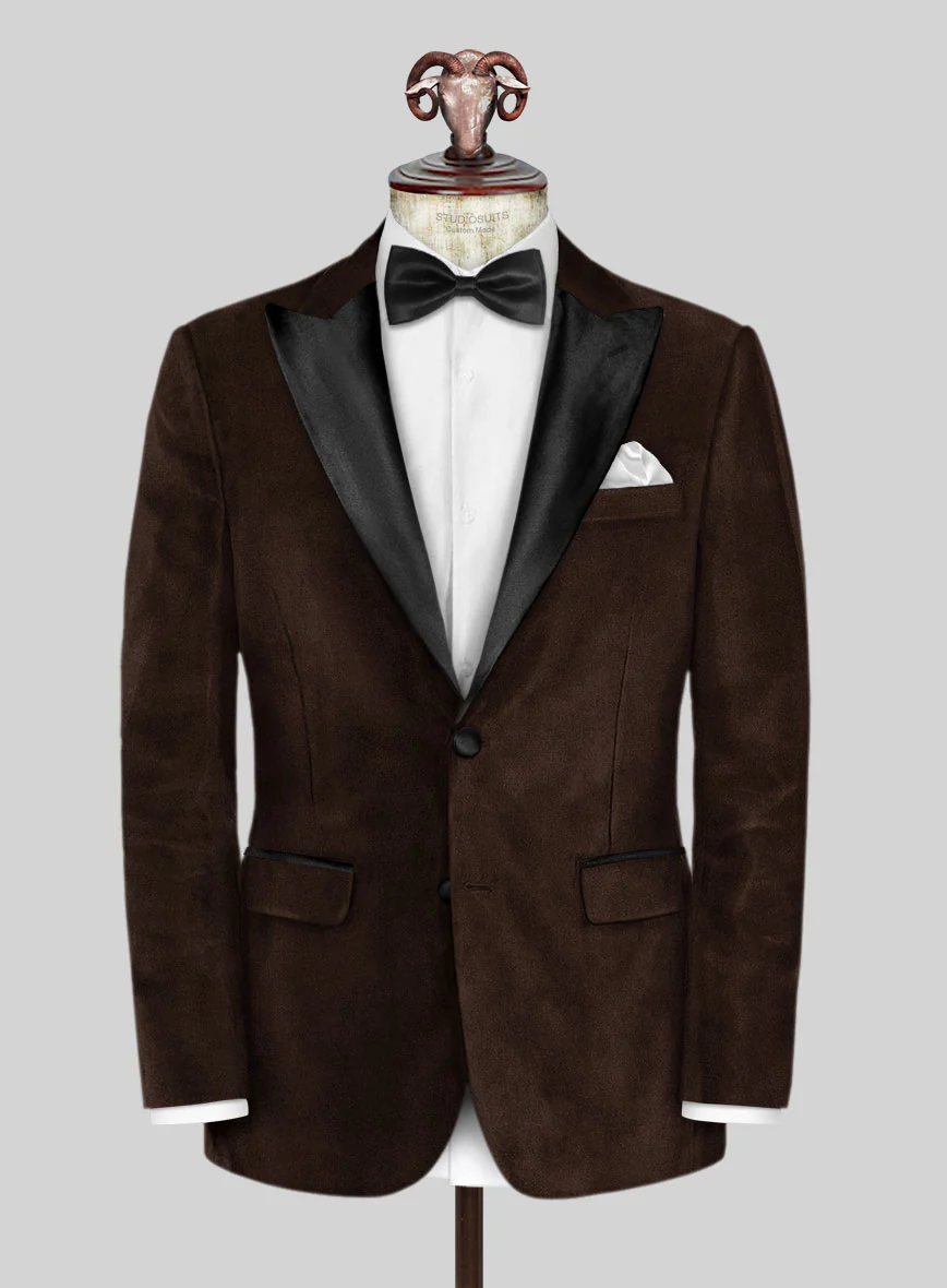 Brown Velvet Tuxedo Jacket - Image 2