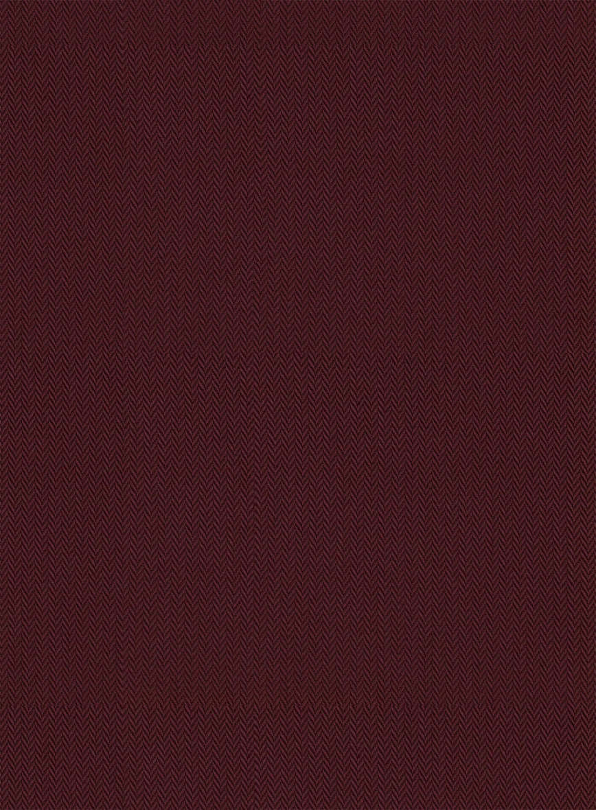 Burgundy Herringbone Cotton Shirt - Image 4