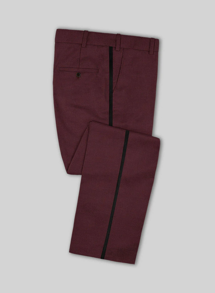Burgundy Tuxedo Suit - Image 3