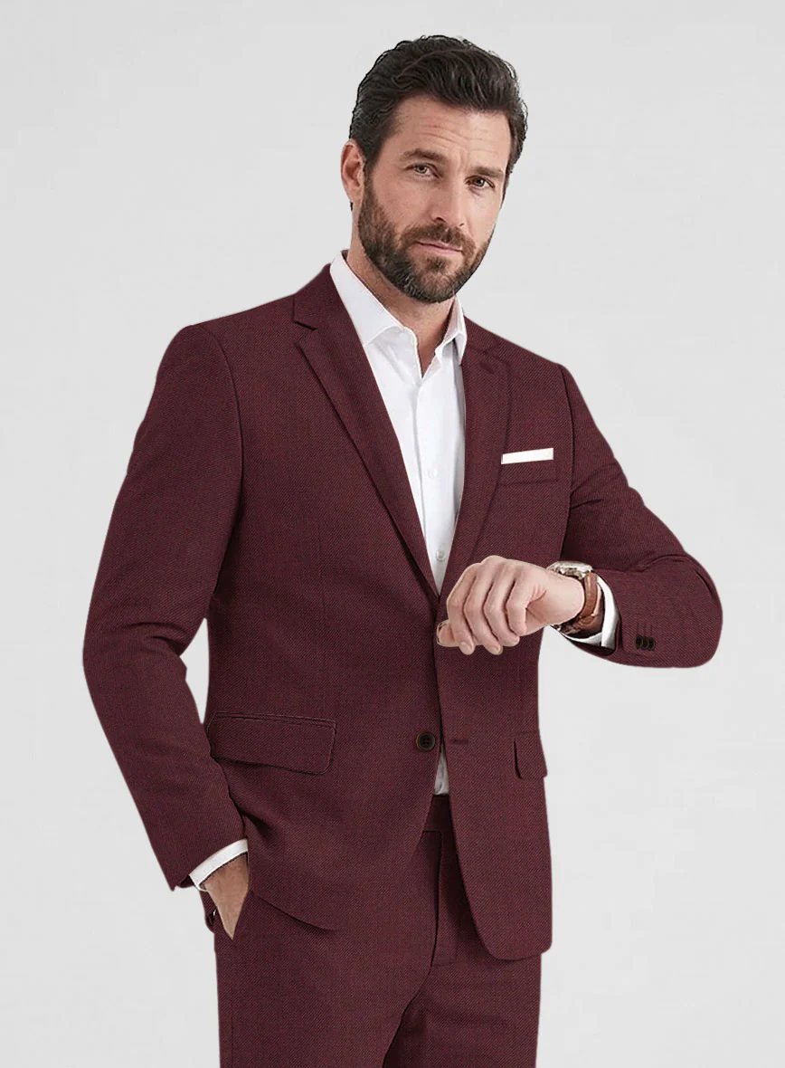 Burgundy Wool Jacket - Image 2