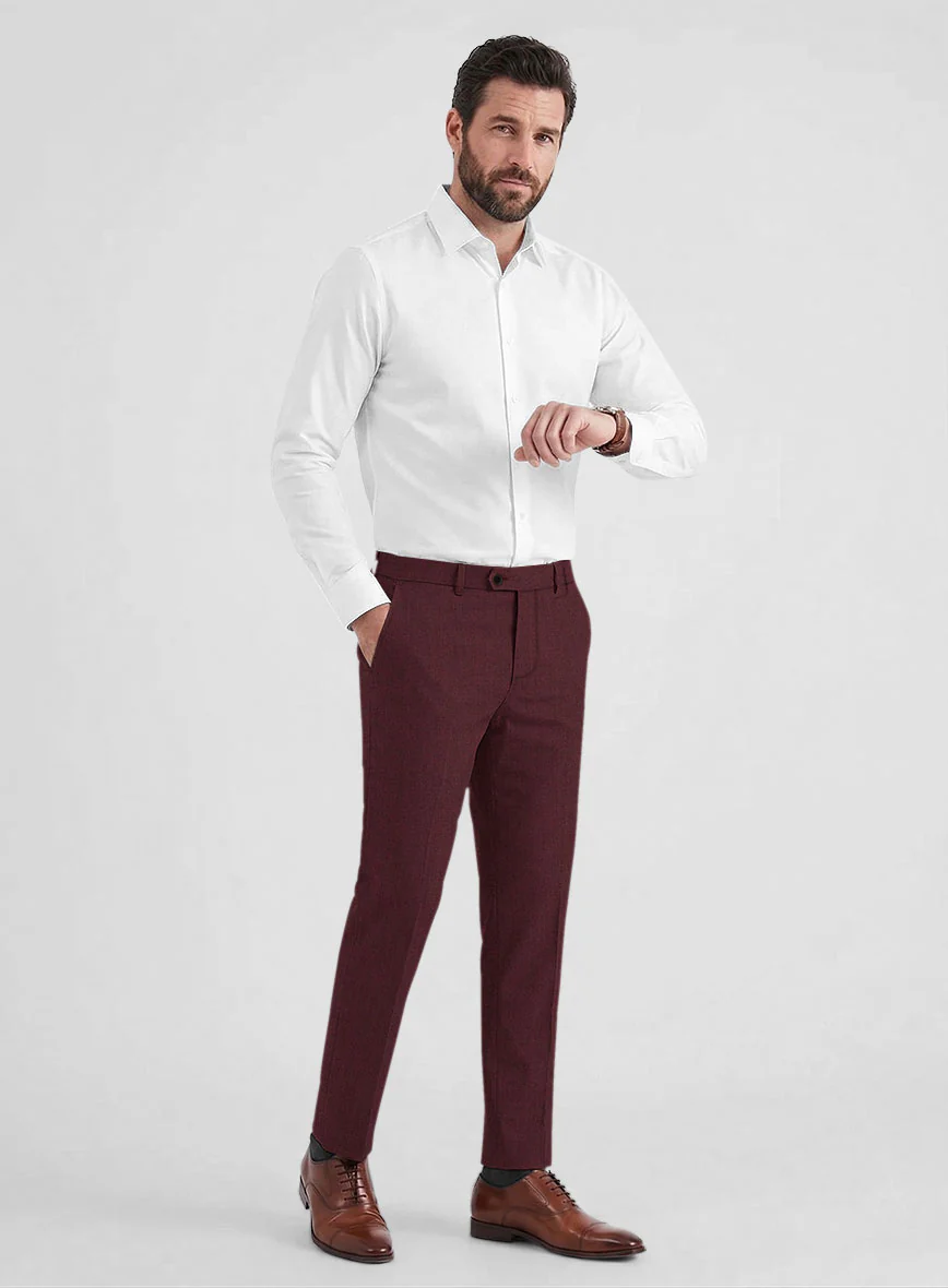 Burgundy Wool Pants - Image 2