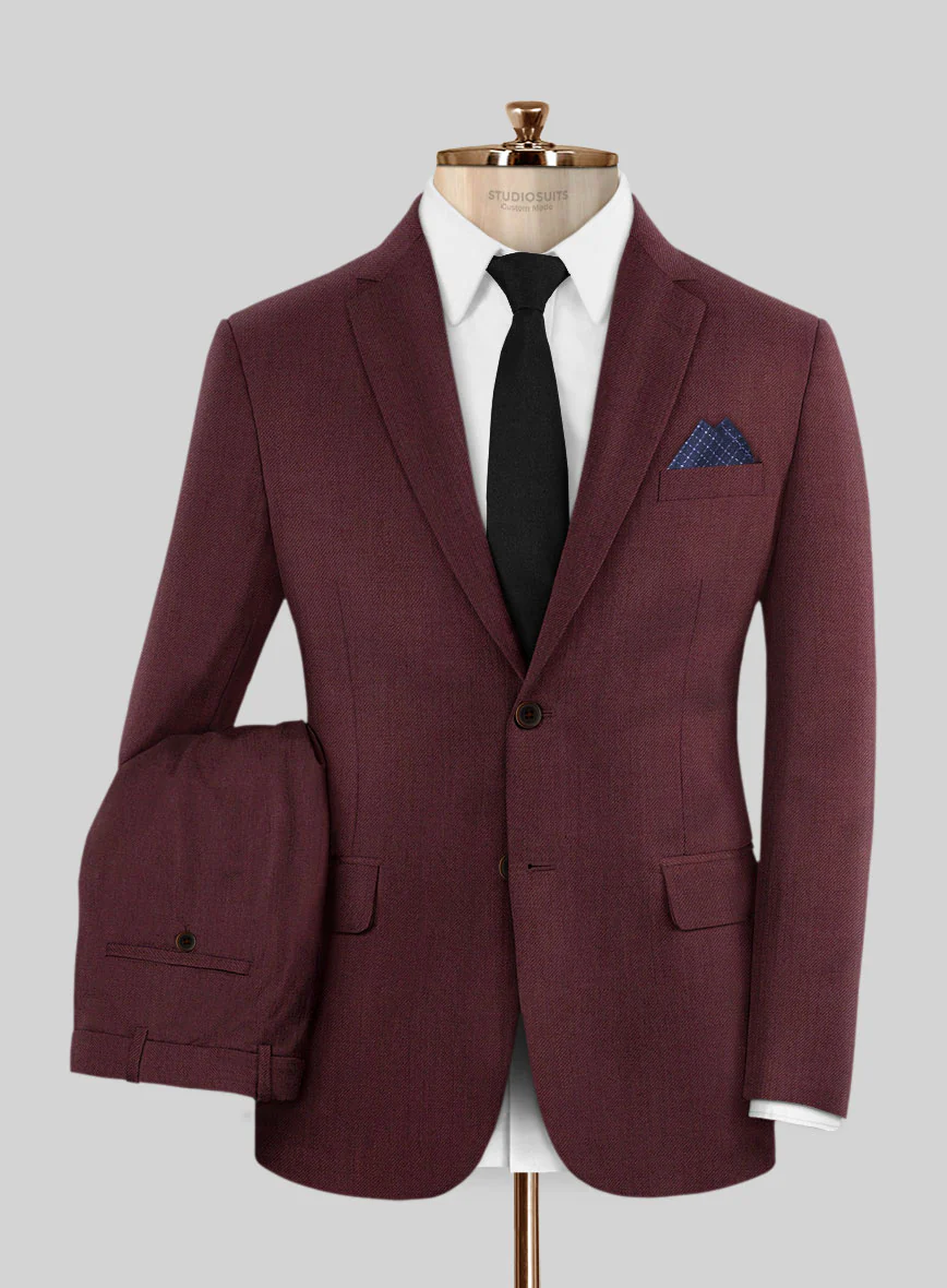 Burgundy Wool Suit - Image 2