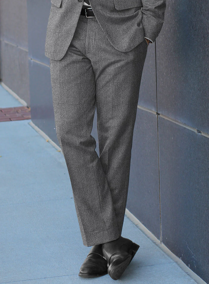 Caccioppoli Alage Glen Gray Wool Pants - Image 2