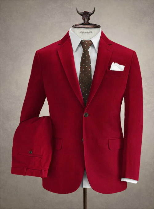 Caccioppoli Canvas Red Cotton Suit - Image 2