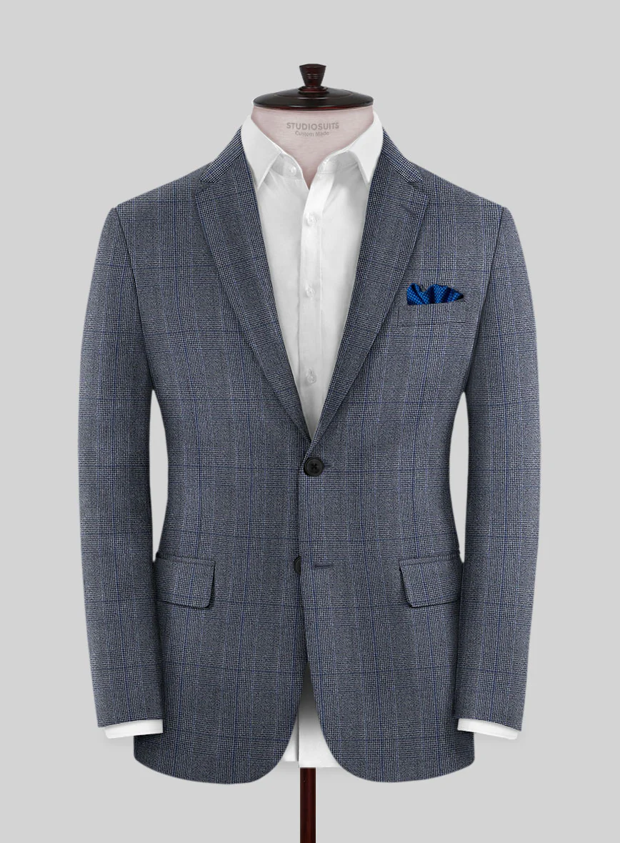 Caccioppoli Carpa Glen Blue Wool Suit - Image 3