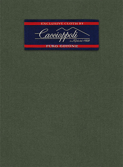 Caccioppoli Cotton Drill Green Suit - Image 4