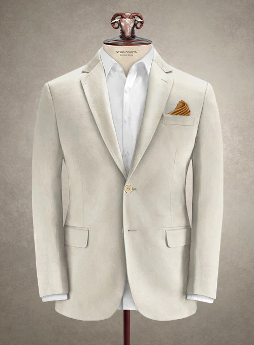 Caccioppoli Cotton Gabardine Champagne Ivory Suit - Image 2