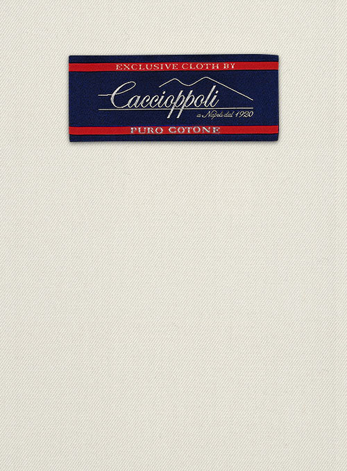Caccioppoli Cotton Gabardine Champagne Ivory Suit - Image 4