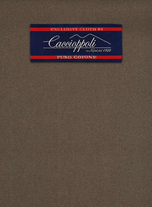 Caccioppoli Cotton Gabardine Dark Brown Pants - Image 2