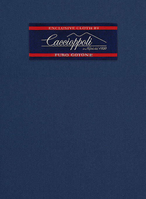 Caccioppoli Cotton Gabardine Lapis Blue Pants - Image 2