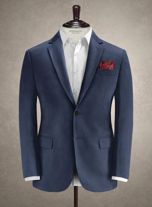 Caccioppoli Cotton Gabardine Marine Blue Suit - Image 3