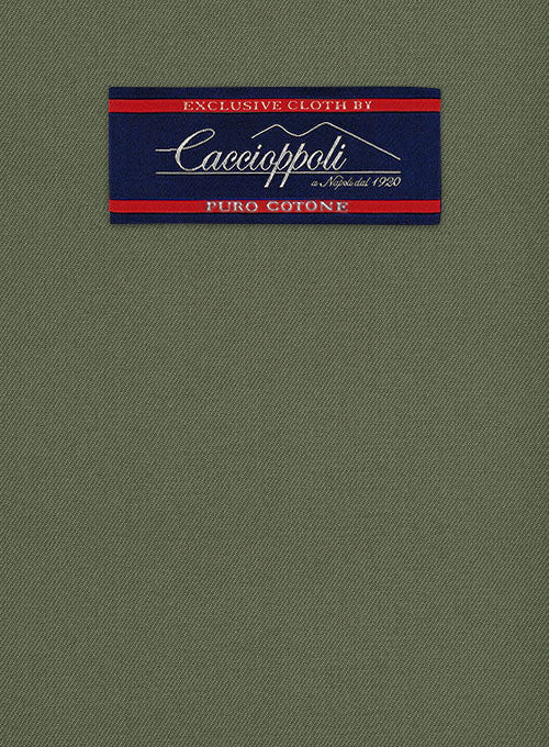 Caccioppoli Cotton Gabardine Myrtle Green Suit - Image 2