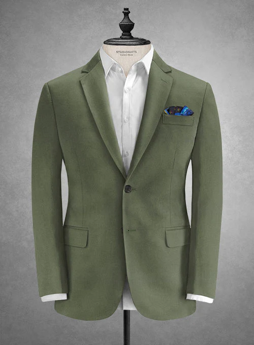 Caccioppoli Cotton Gabardine Myrtle Green Suit - Image 3