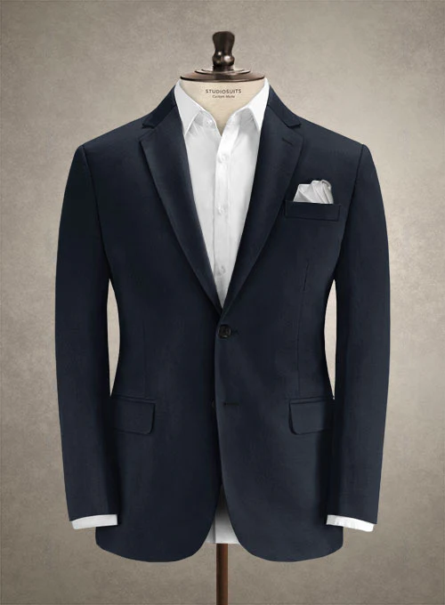 Caccioppoli Cotton Gabardine Navy Blue Suit - Image 3