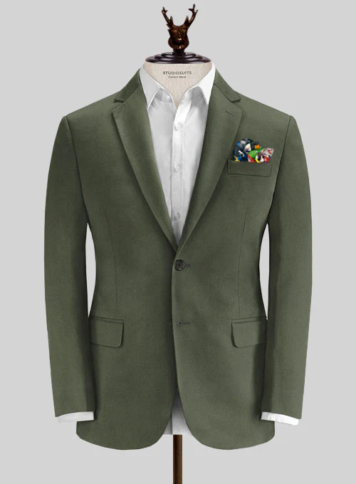 Caccioppoli Cotton Gabardine Oak Green Suit - Image 2