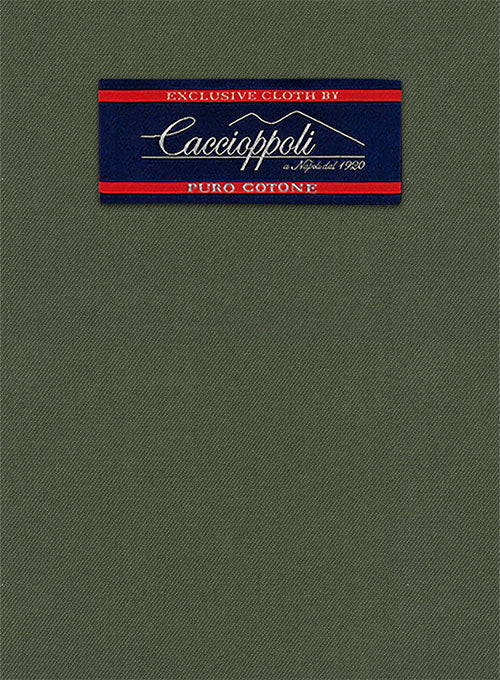 Caccioppoli Cotton Gabardine Oak Green Suit - Image 4