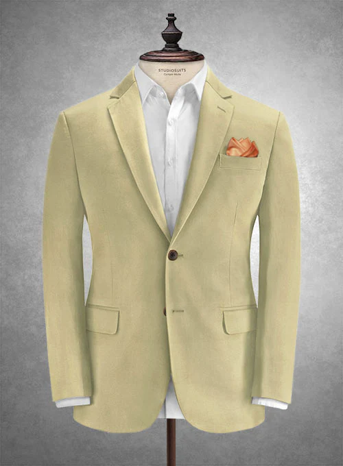 Caccioppoli Cotton Gabardine Ocean Khaki Suit - Image 3