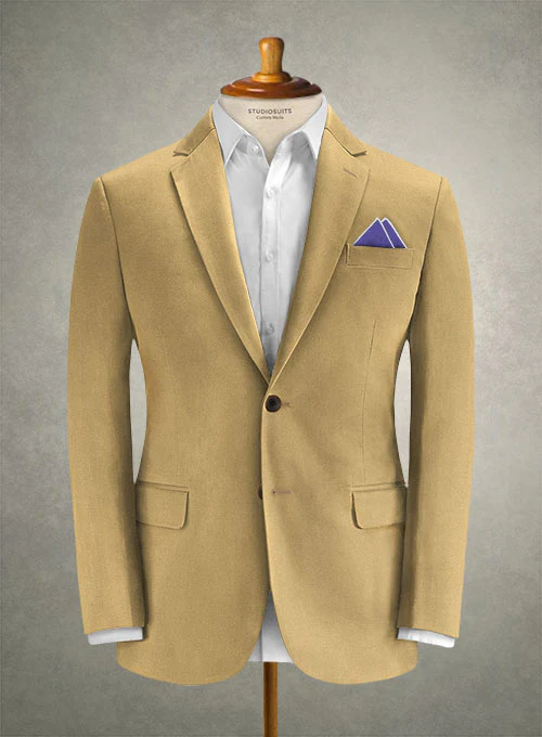 Caccioppoli Cotton Gabardine Topaz Khaki Suit - Image 3
