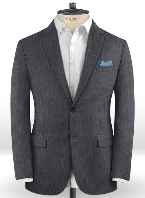 Caccioppoli Dapper Dandy Blezzi Gray Blue Wool Suit - Image 3
