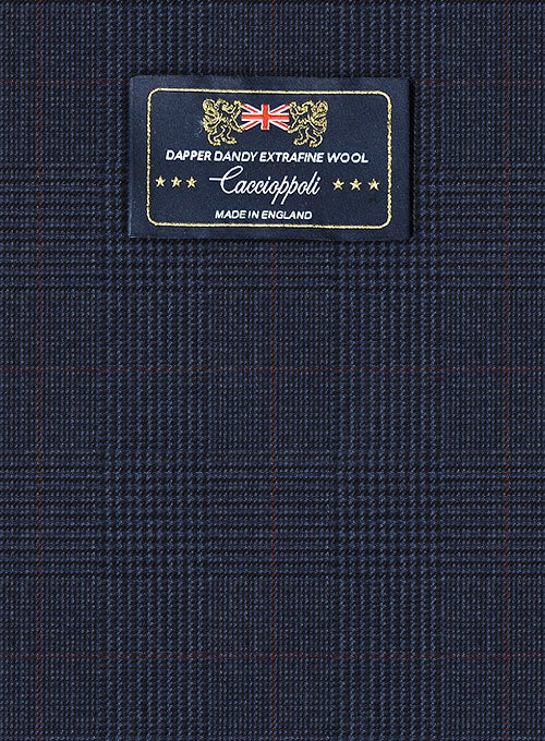 Caccioppoli Dapper Dandy Inato Glen Blue Wool Pants - Image 7