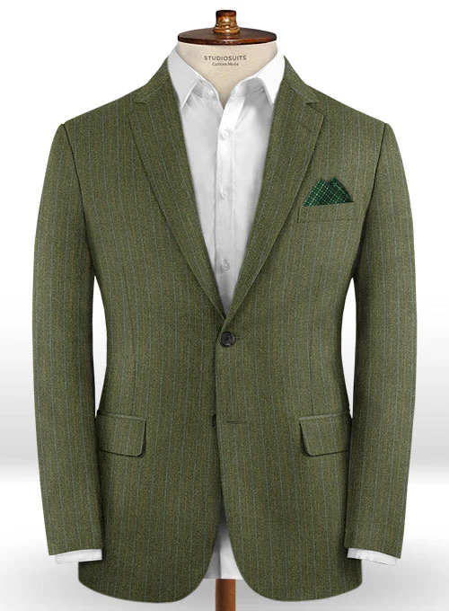 Caccioppoli Dapper Dandy Iniesa Seaweed Green Wool Suit - Image 3