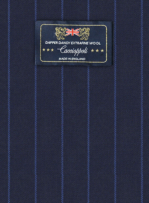 Caccioppoli Dapper Dandy Lerci Navy Blue Wool Jacket - Image 2