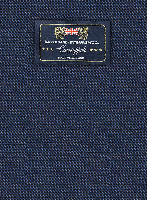 Caccioppoli Dapper Dandy Rupana Birdseye Blue Wool Pants - Image 7