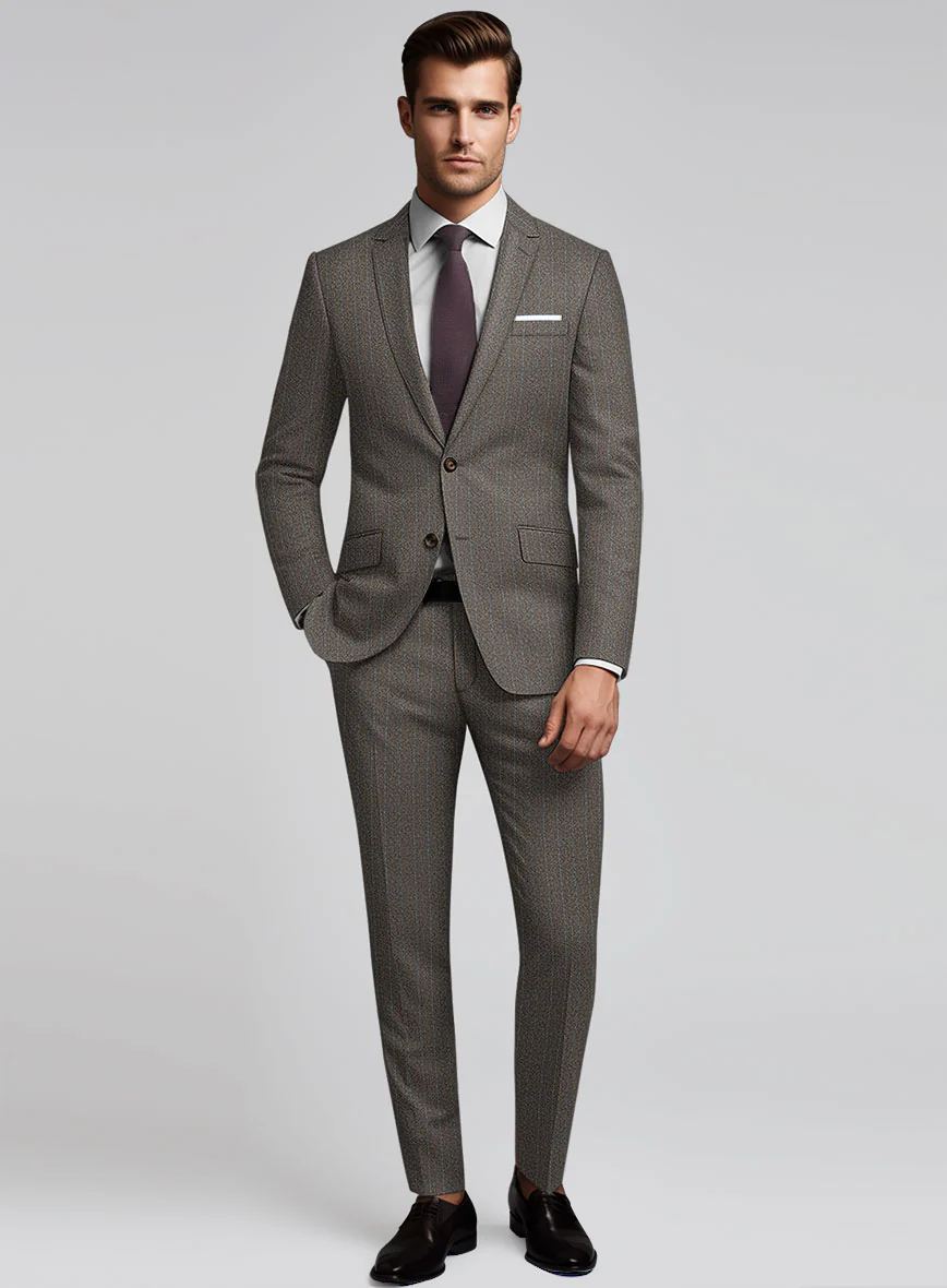 Caccioppoli Dapper Dandy Tafa Brown Wool Suit - Image 2