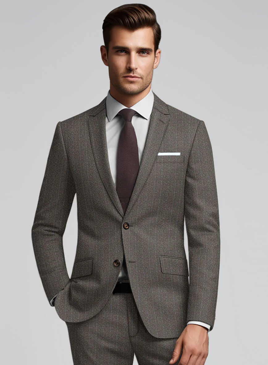 Caccioppoli Dapper Dandy Tafa Brown Wool Suit - Image 4
