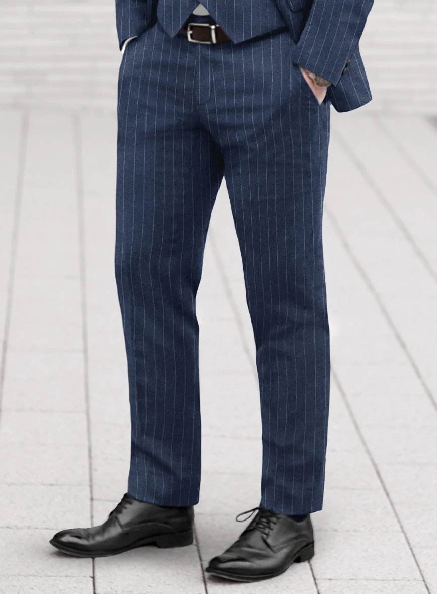 Caccioppoli Genio Blue Wool Pants - Image 2