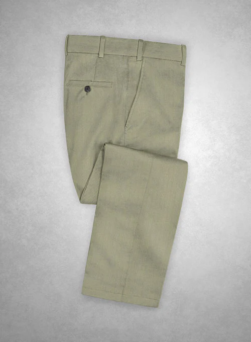 Caccioppoli Herringbone Solar Green Cotton Suit - Image 3