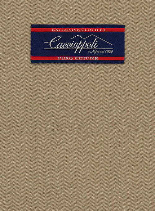 Caccioppoli Herringbone Solar Tan Cotton Jacket - Image 2