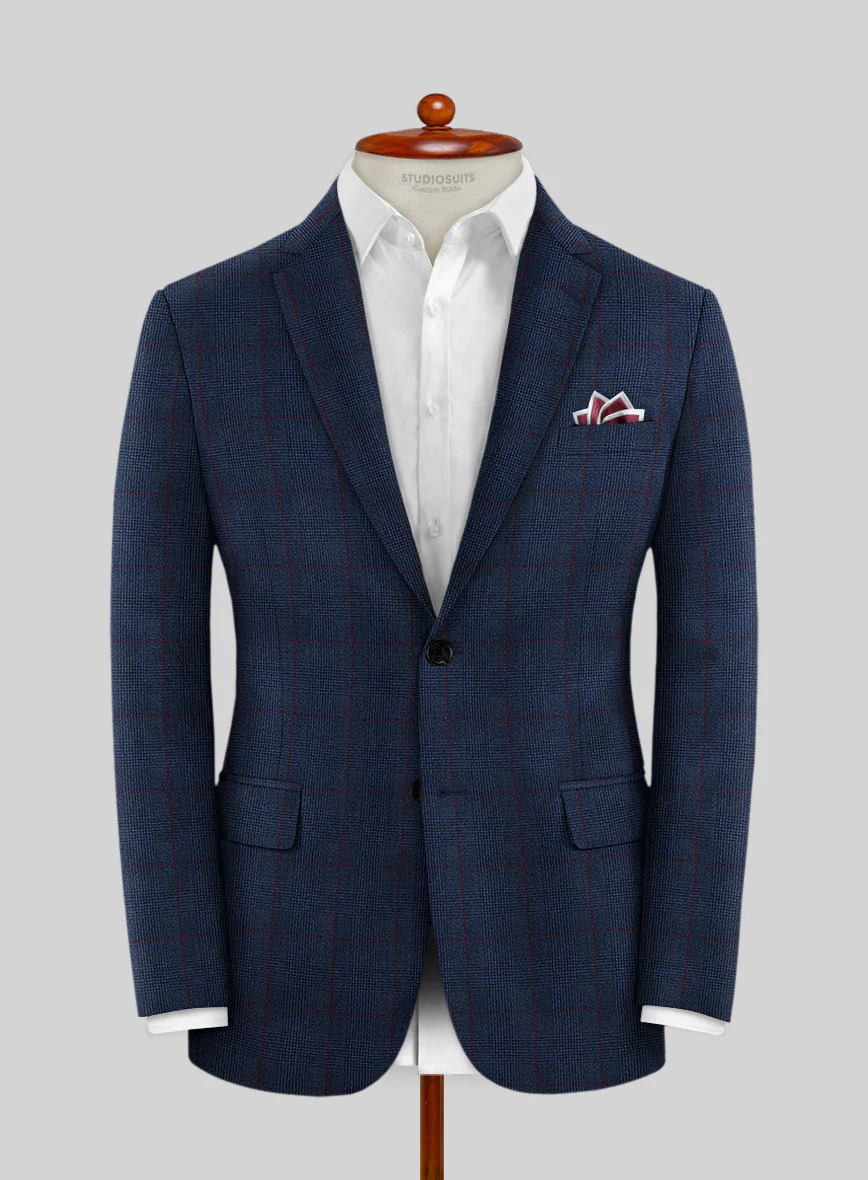 Caccioppoli Lavide Glen Blue Wool Suit - Image 3