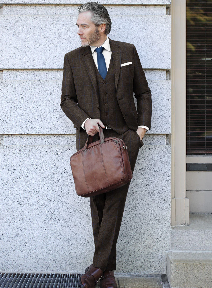 Caccioppoli Lenana Glen Brown Wool Suit - Image 2