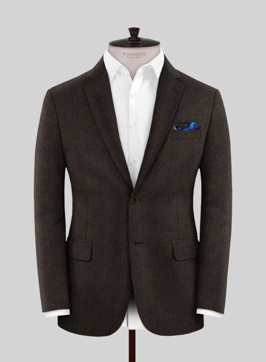 Caccioppoli Lenana Glen Brown Wool Suit - Image 3