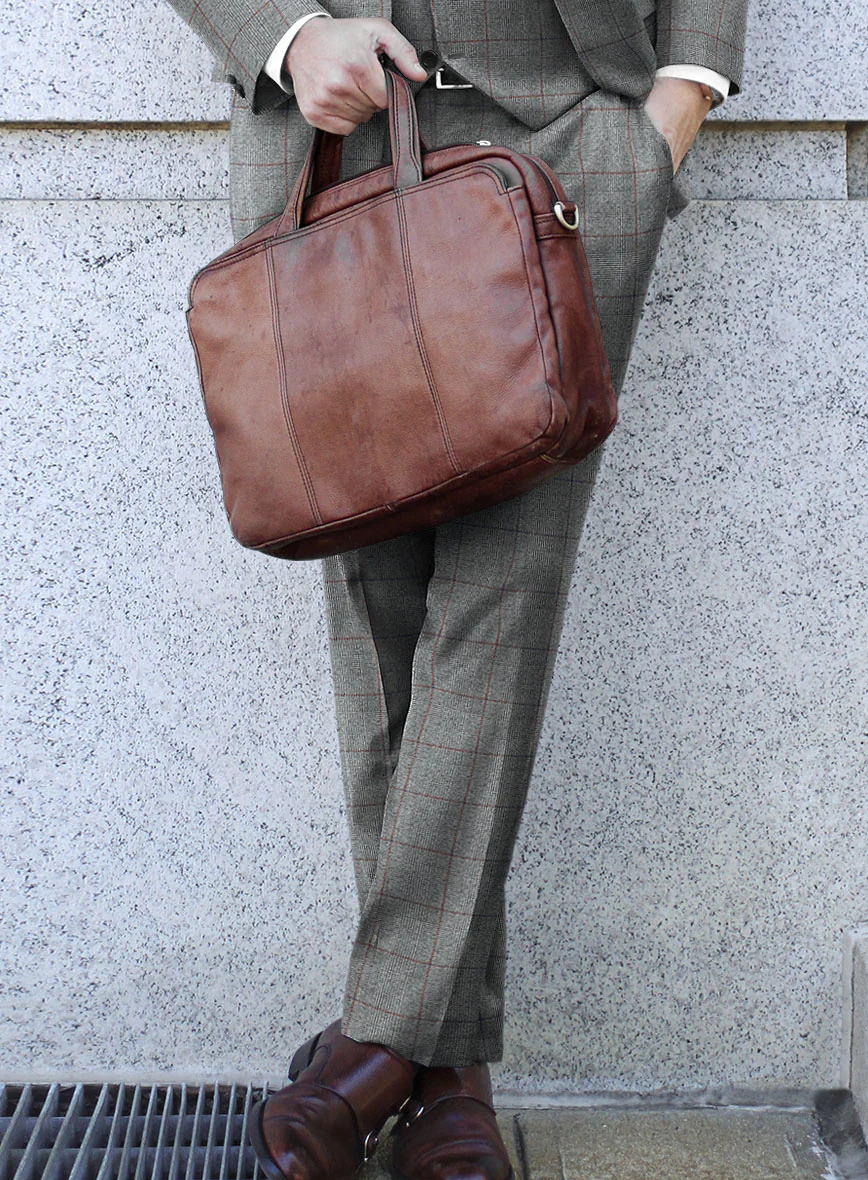 Caccioppoli Milaci Glen Gray Wool Pants - Image 2
