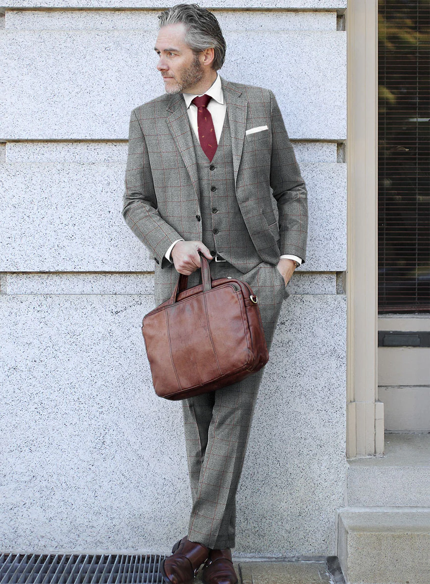 Caccioppoli Milaci Glen Gray Wool Suit - Image 2