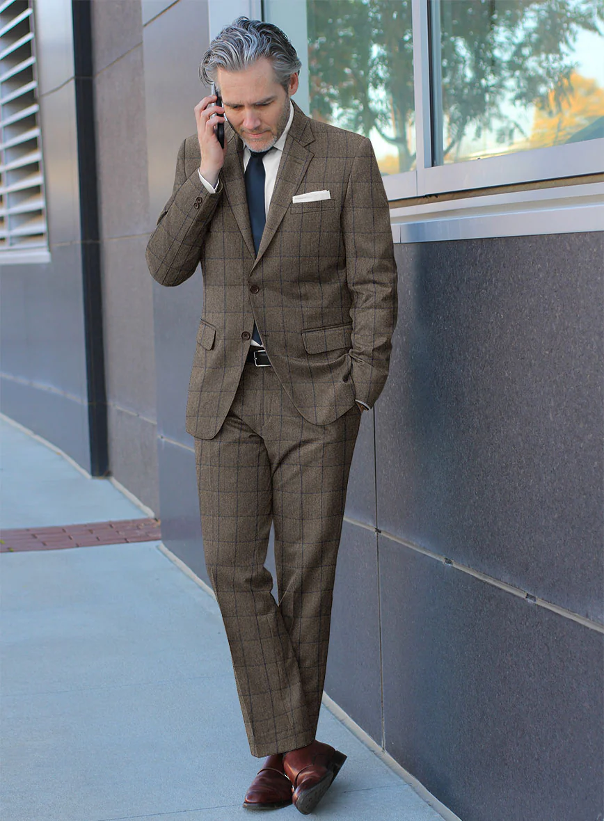 Caccioppoli Orenzo Brown Wool Suit - Image 2
