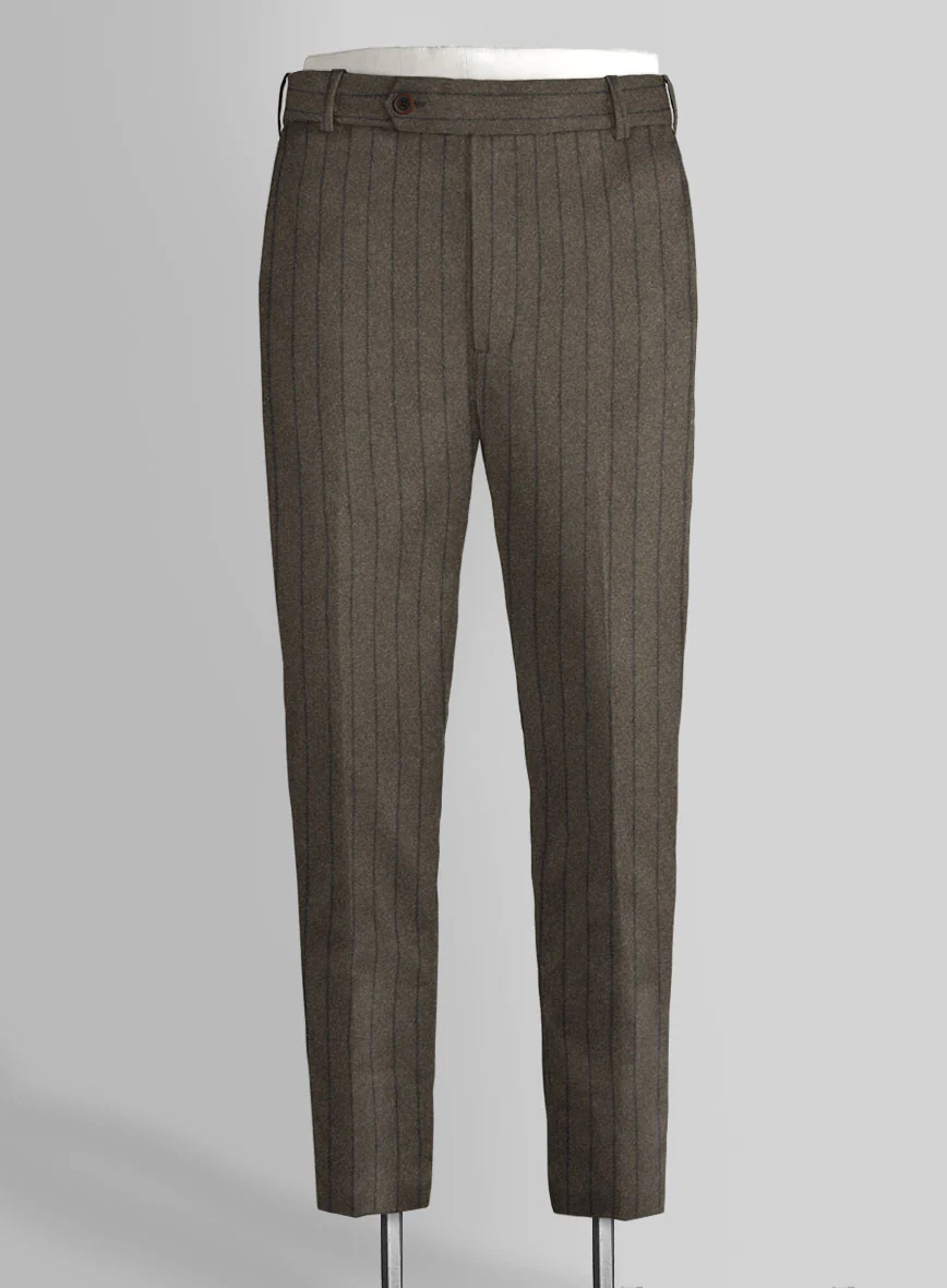 Caccioppoli Posa Dark Brown Wool Pants - Image 2