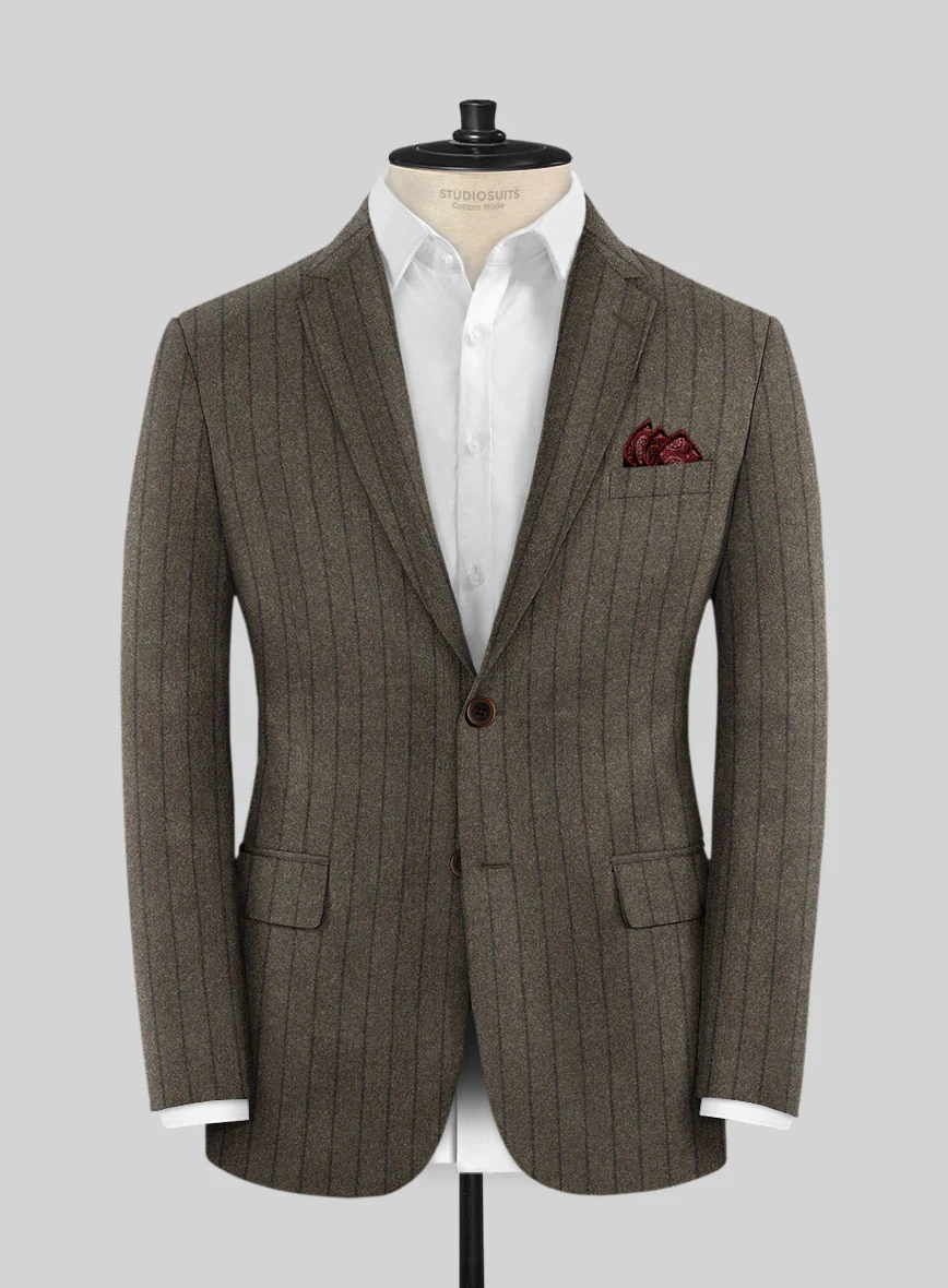 Caccioppoli Posa Dark Brown Wool Suit - Image 3