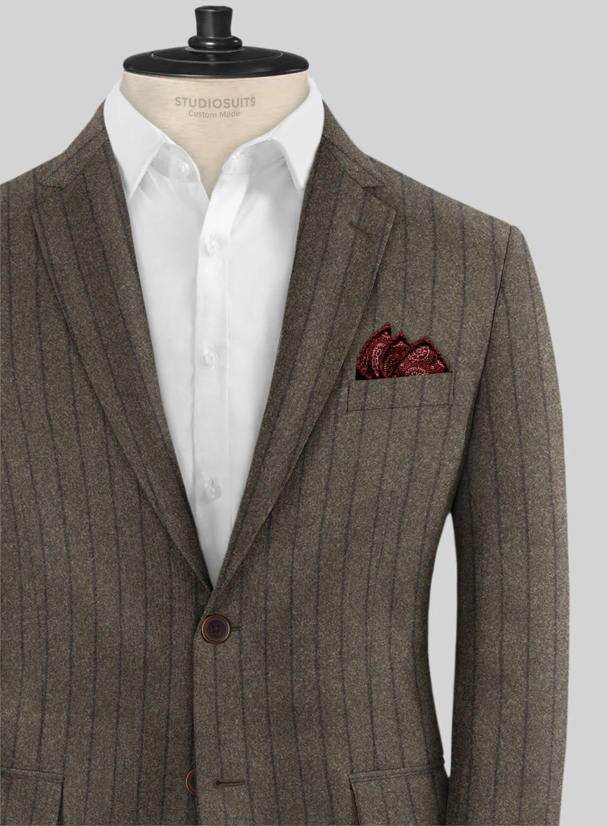 Caccioppoli Posa Dark Brown Wool Suit - Image 4