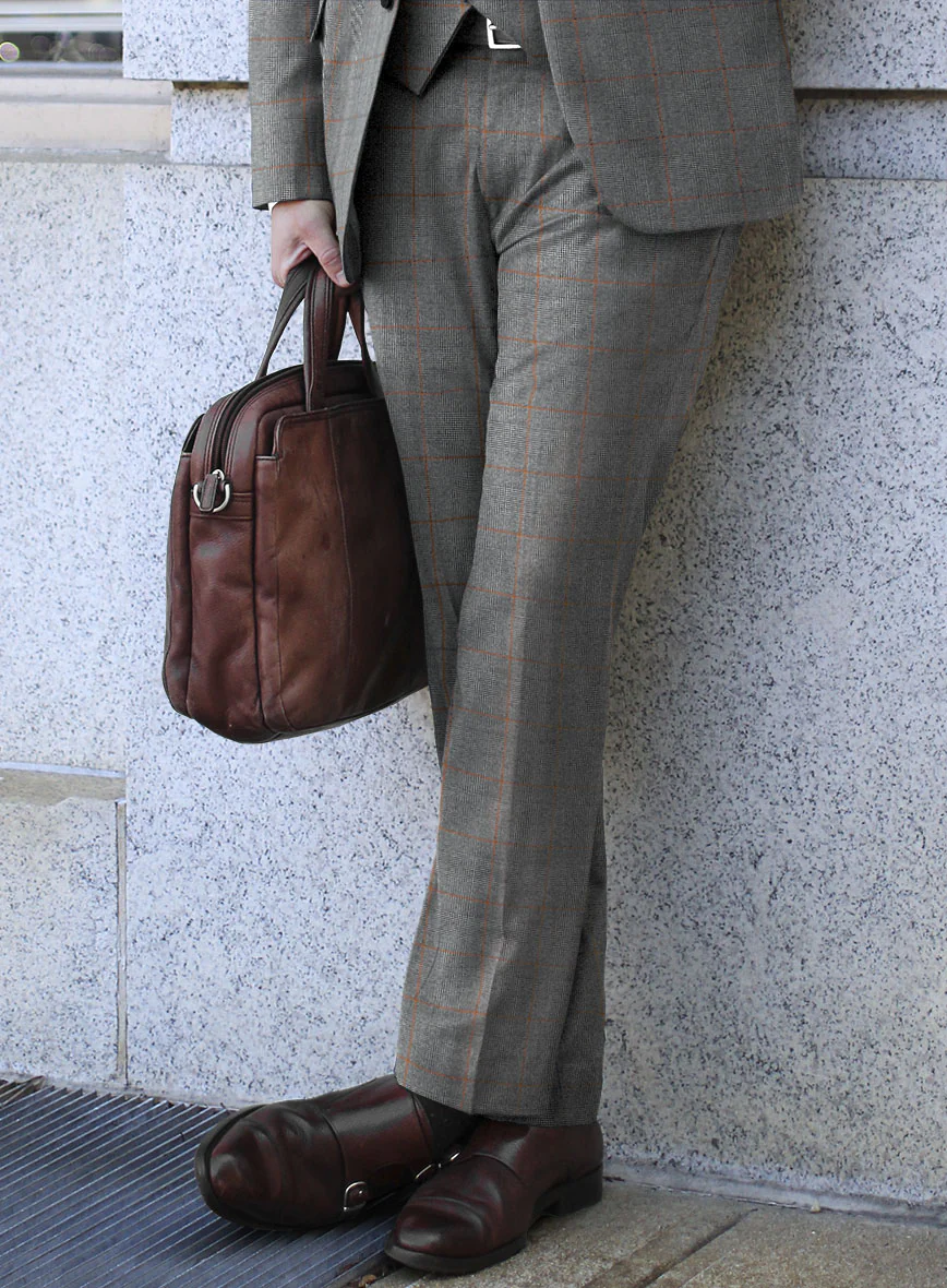 Caccioppoli Rarco Glen Gray Wool Pants - Image 2