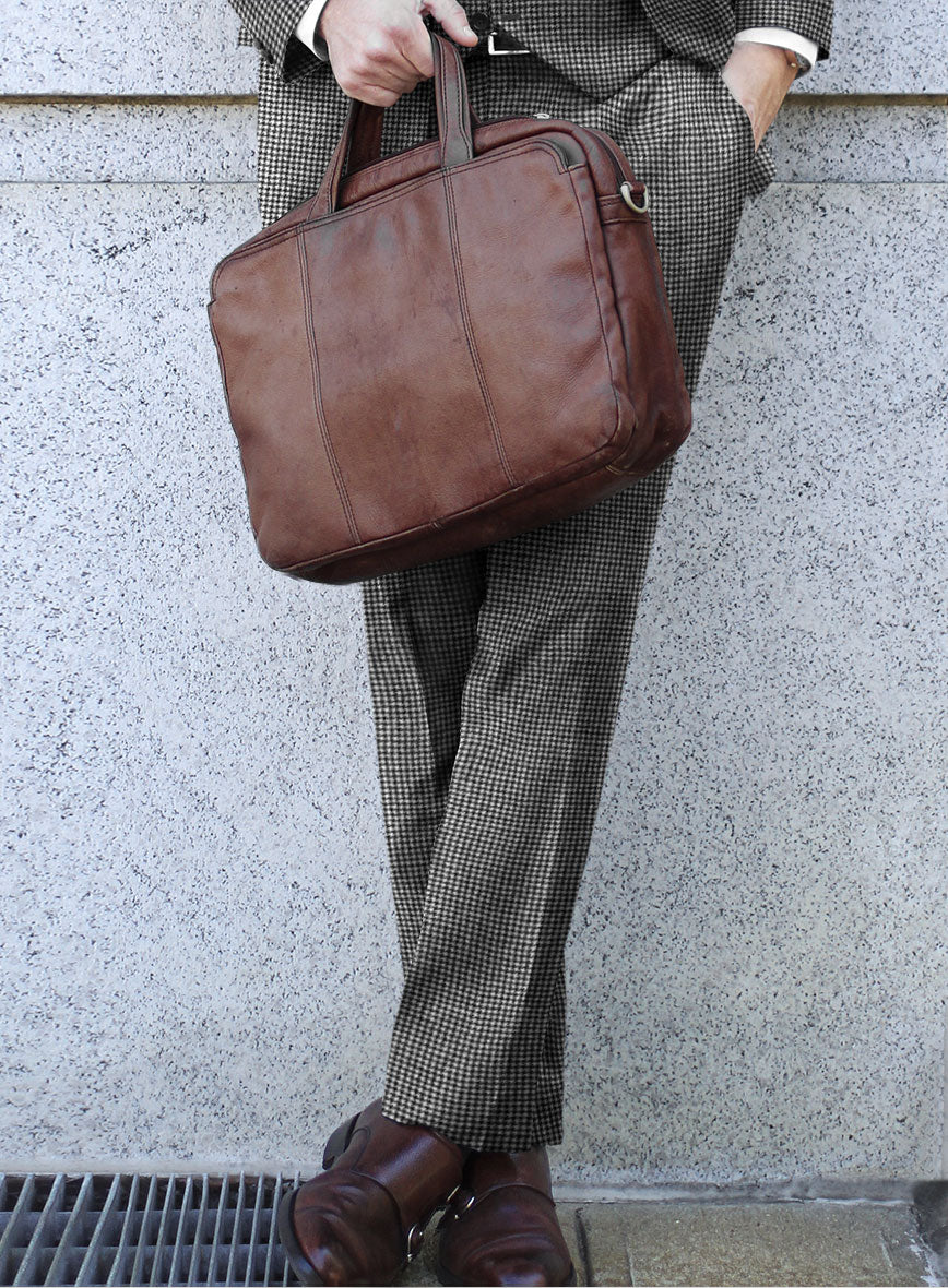 Caccioppoli Saghio Houndstooth Gray Wool Pants - Image 2
