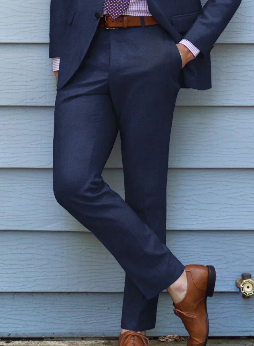 Caccioppoli Sun Dream Afarie Dark Blue Wool Pants - Image 2