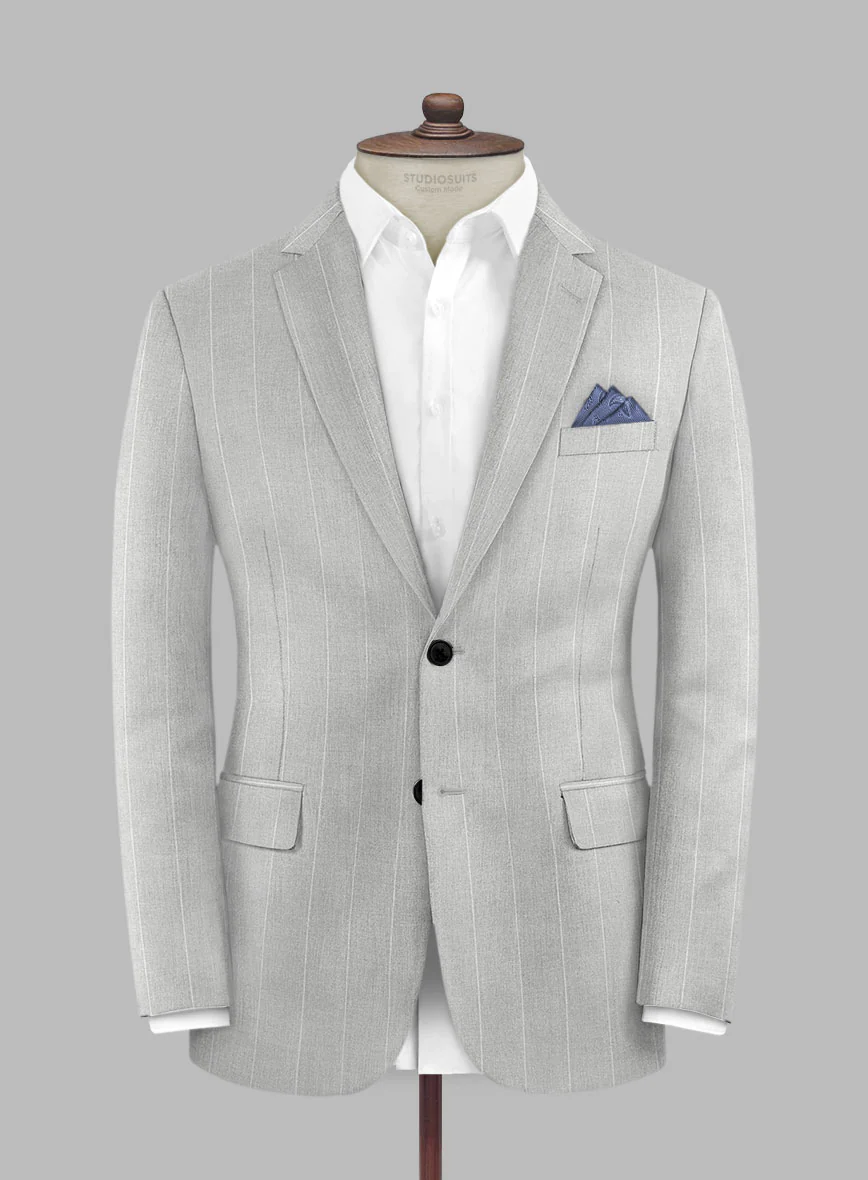 Caccioppoli Sun Dream Aistun Gray Wool Silk Suit - Image 3