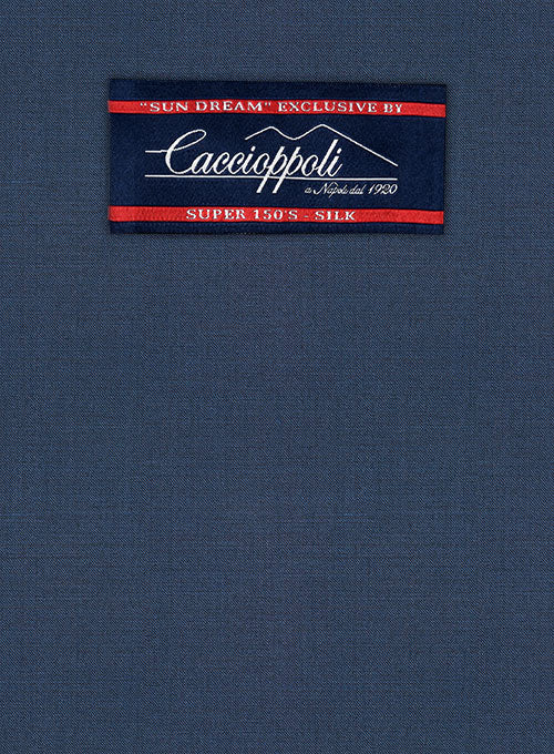 Caccioppoli Sun Dream Amango Flat Blue Wool Silk Jacket - Image 2
