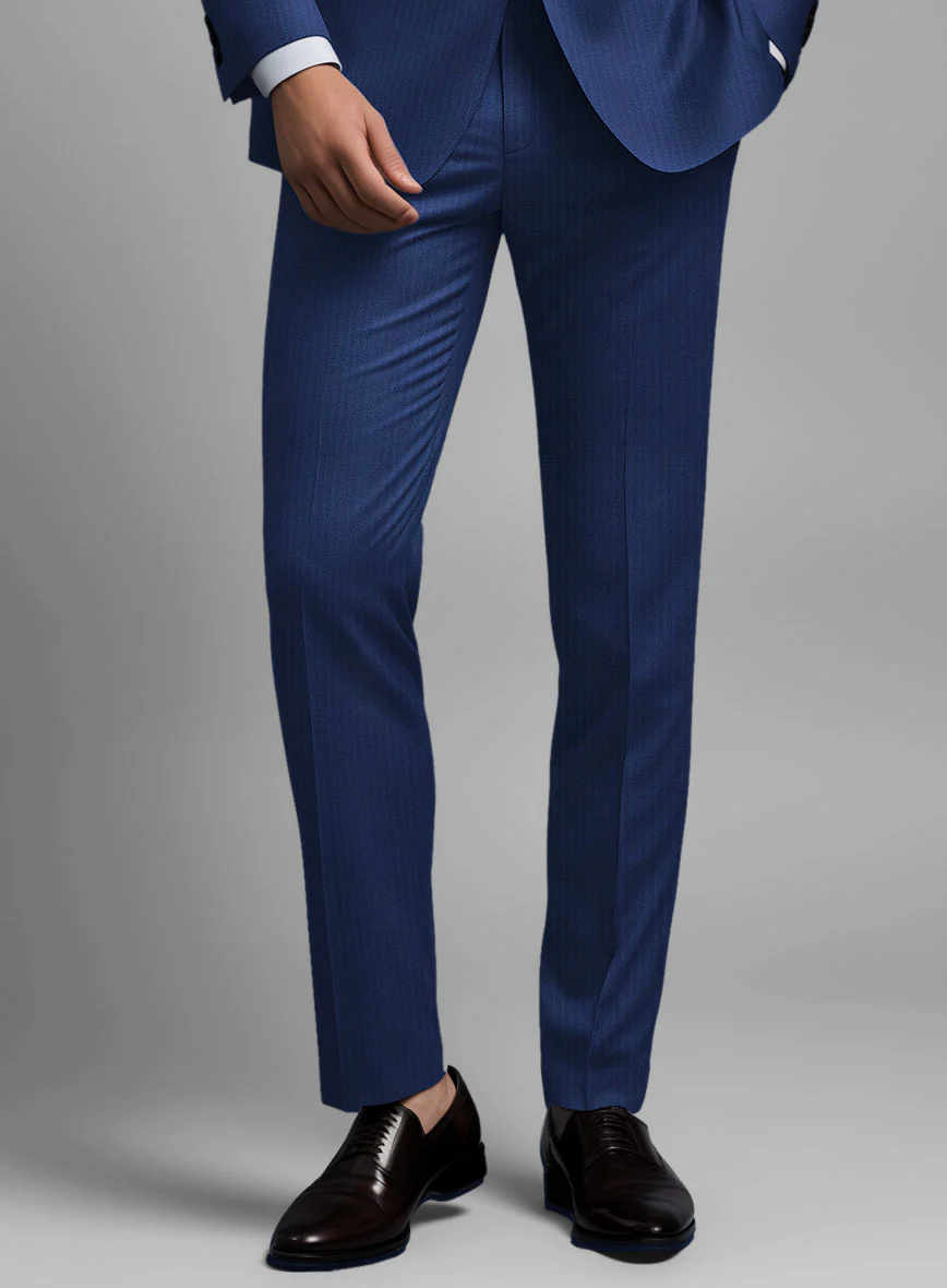 Caccioppoli Sun Dream Amicci Royal Blue Wool Silk Pants - Image 2
