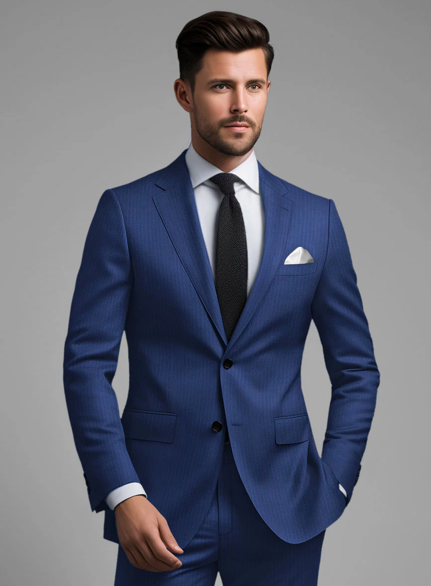 Caccioppoli Sun Dream Amicci Royal Blue Wool Silk Suit - Image 4