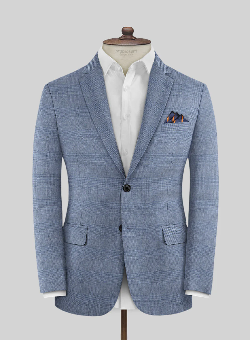 Caccioppoli Sun Dream Ange Blue Wool Silk Suit - Image 3