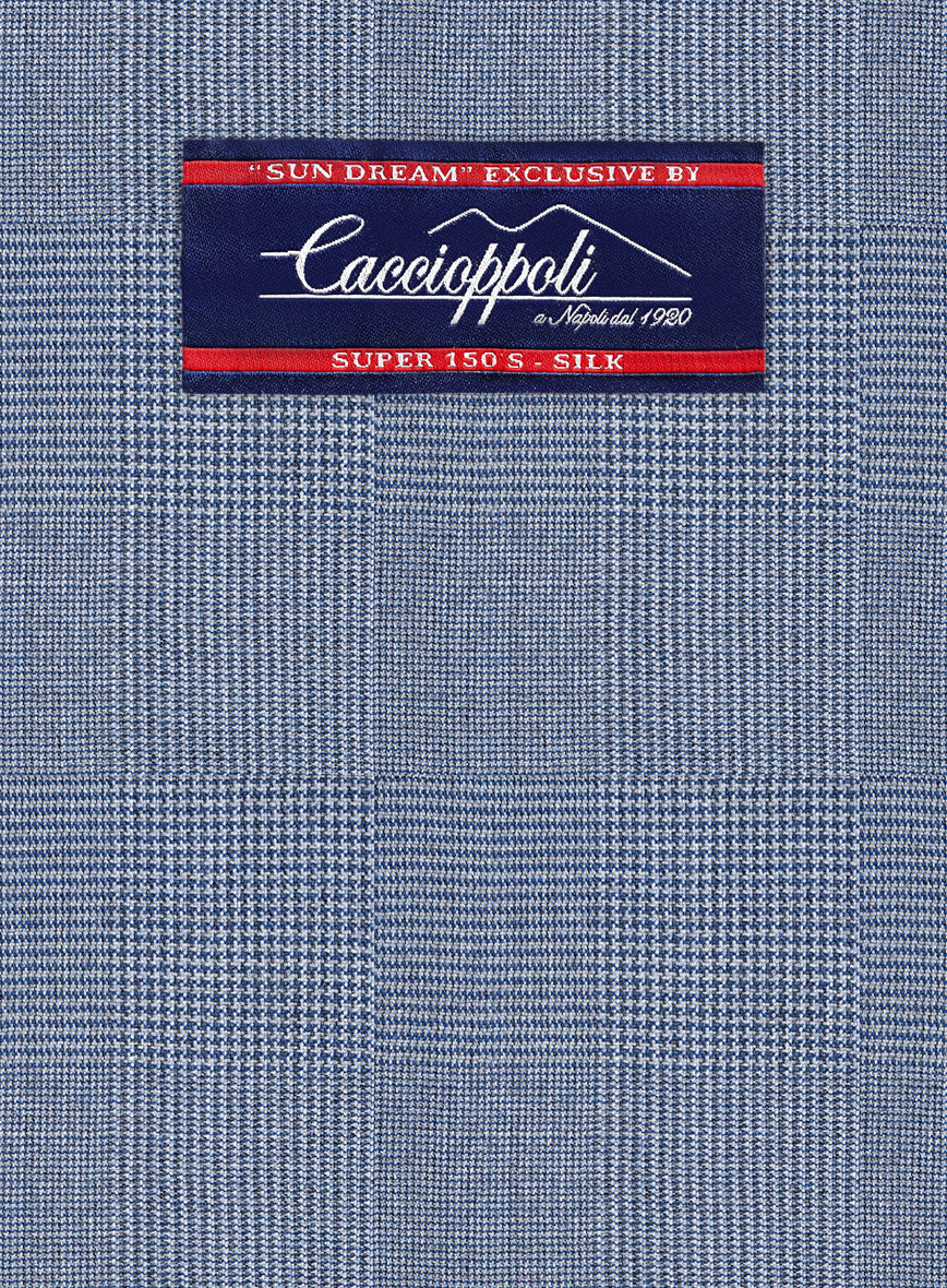 Caccioppoli Sun Dream Ange Blue Wool Silk Suit - Image 6